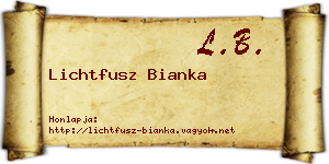 Lichtfusz Bianka névjegykártya